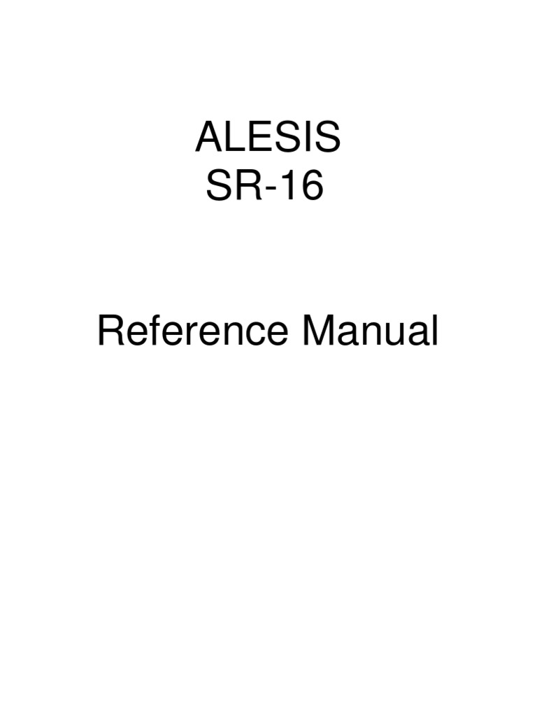 Alesis SR16 Manual | Drum Kit | Rhythm