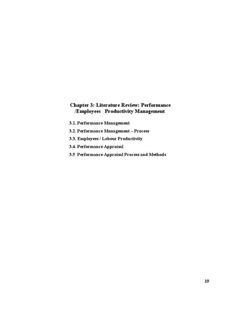 employee productivity literature review