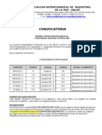 CONVOCATORIA (ARLAP) 1ER. DEPARTAMENTAL INFANTO-JUVENIL 2013