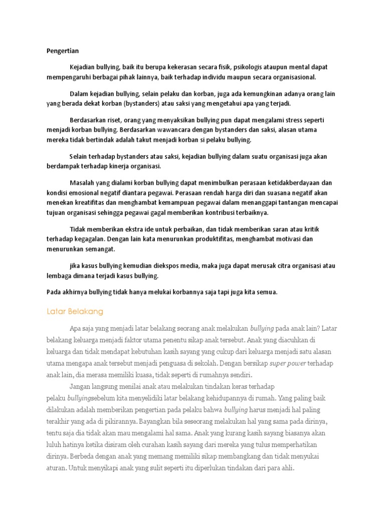 Bullying Lengkap Tanpa Cacad Bullying Lengkap Tanpa Cacad