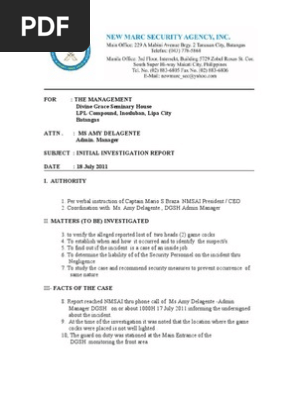 investigation report