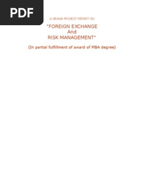 A Grand Project Report On Foreign Exchange And Risk Management - 