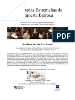 III Jornadas Extremeñas de orquesta Barroca, Dossier