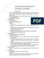 Uneven global distribution of economic activity