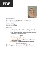 Female Data Entry Engineer CV/Resume Sample