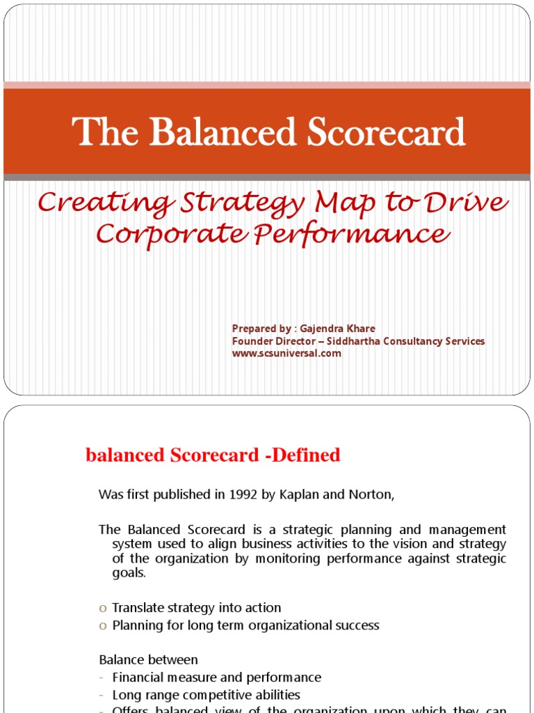 Strategy Map for Balanced Scorecard | PDF | Strategic Management | Goal