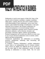 Download Role of Mathematics in Business by NOOR AHMED SN12243159 doc pdf