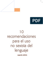 10 RECOMENDACIONES Para Lenguaje No Sexista