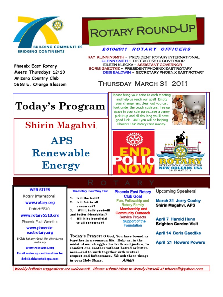 Rotary Round-Up: Today's Program | PDF | Social Science