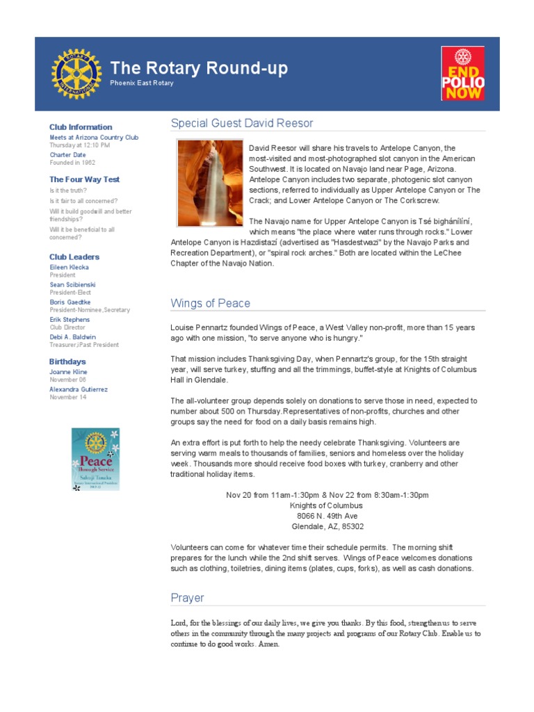 The Rotary Round-Up: Special Guest David Reesor | PDF | Foods