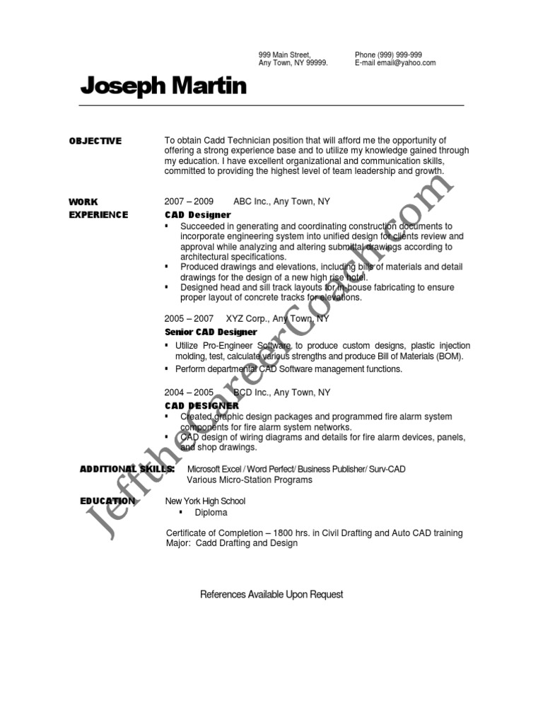 Senior CAD Designer Resume | PDF | Business | Art
