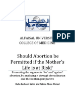 Should Abortion Be Permitted If The Mother's Life Is at Risk?