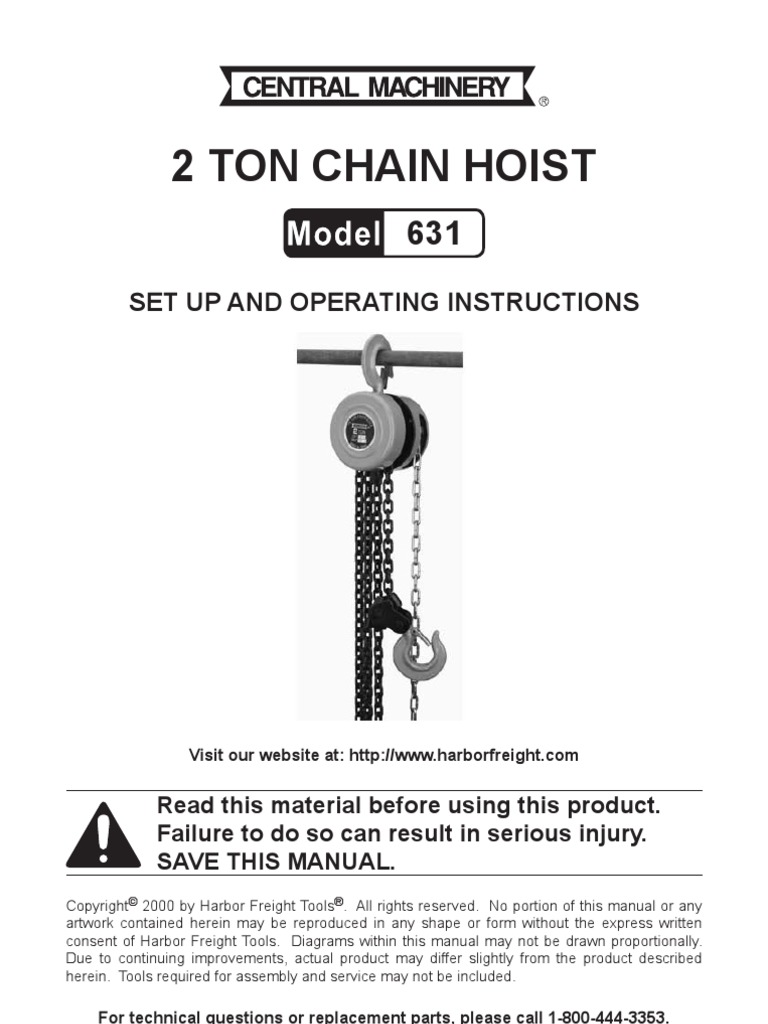Chain hoist instructions | Personal Protective Equipment | Clothing
