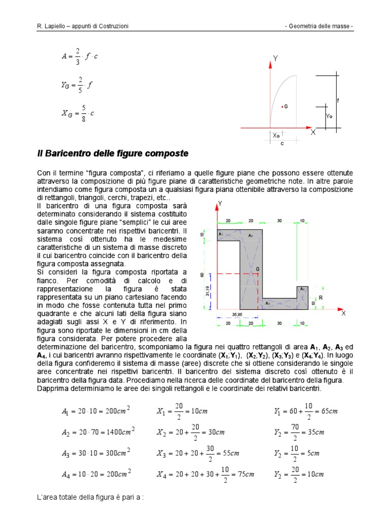 Baricentro Di Figure Composte | PDF