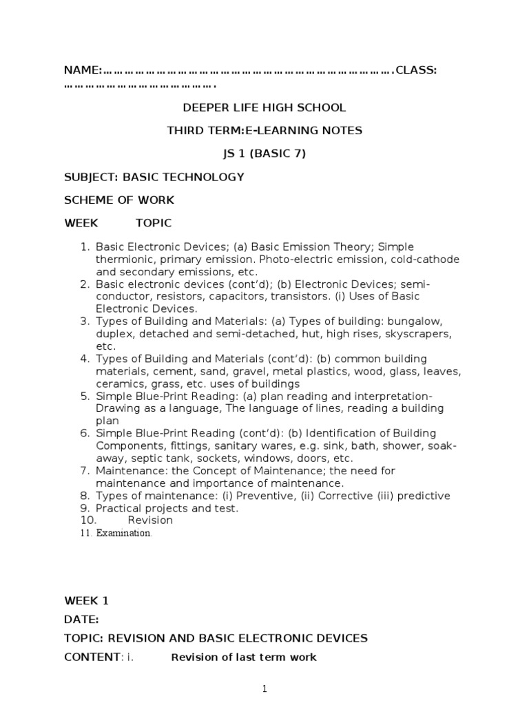 Js 1 3rd Term Basic Tech Enotes Transistor Semiconductors