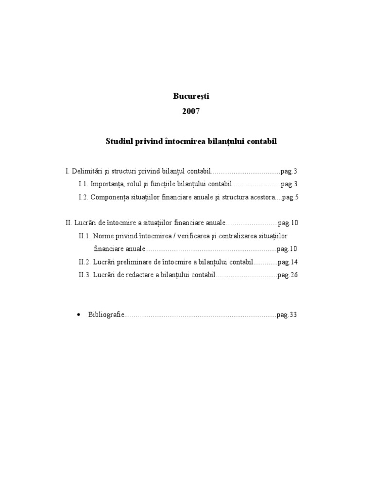 Bilantul Contabil | PDF