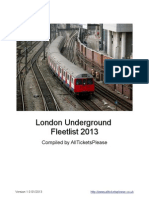 London Underground Fleetlist 2013