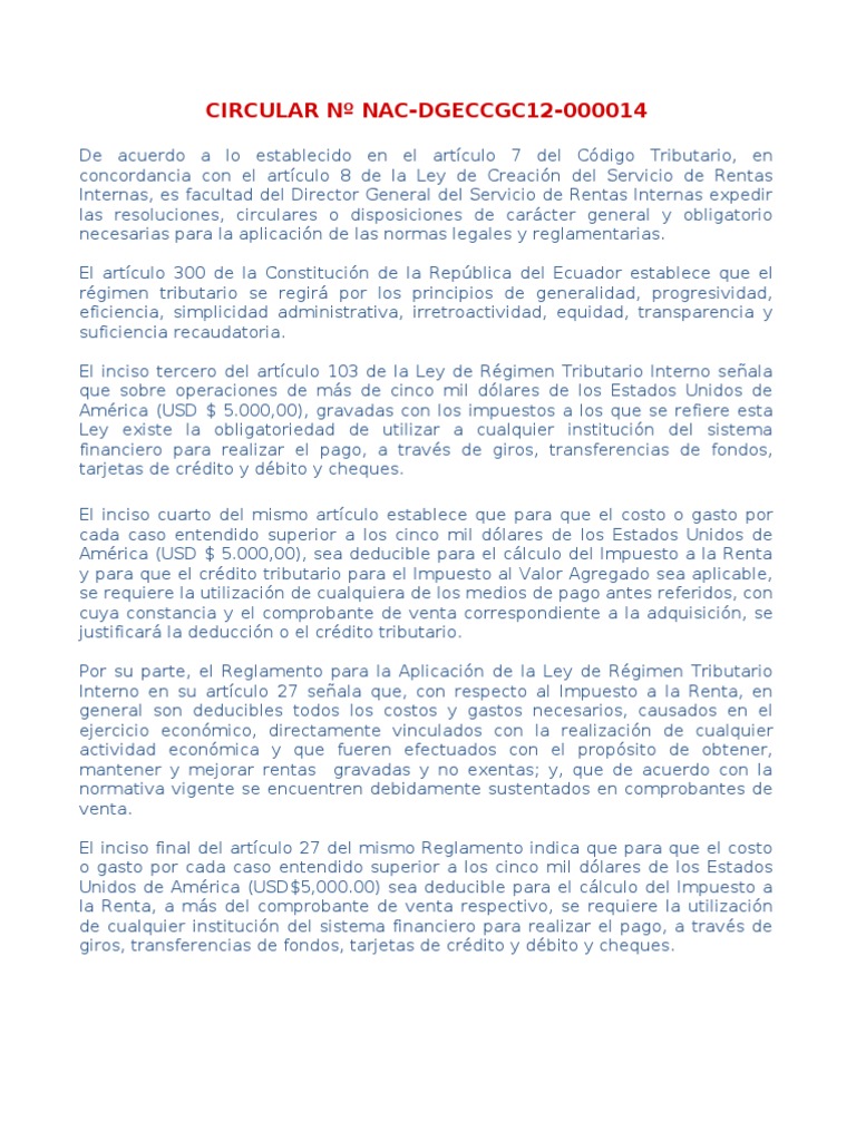 Deducción de Gastos Tributarios en Ecuador | PDF | Impuesto sobre la ...