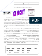 Ice Hockey Cloze Gap Activity