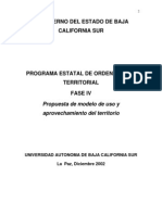 PEOT Fase - IV Propuesta de Modelo de Uso y Aprovechamiento Del Territorio Baja California Sur, Mexico