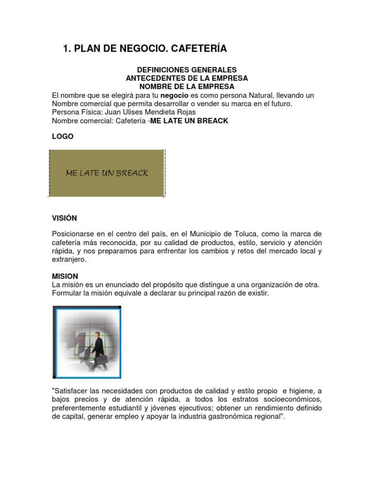 Plan de Negocio para Cafetería en Toluca | PDF | Mercado (economía ...