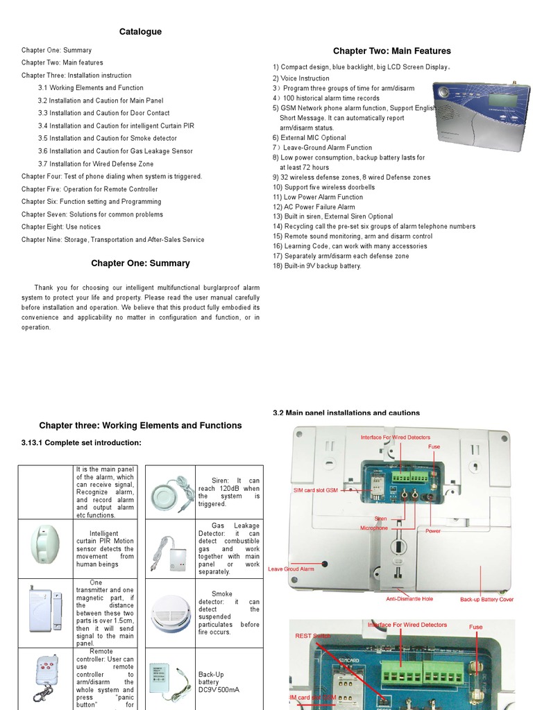 Intelligent Burglar Alarm System Guide | PDF | Remote Control | Sensor