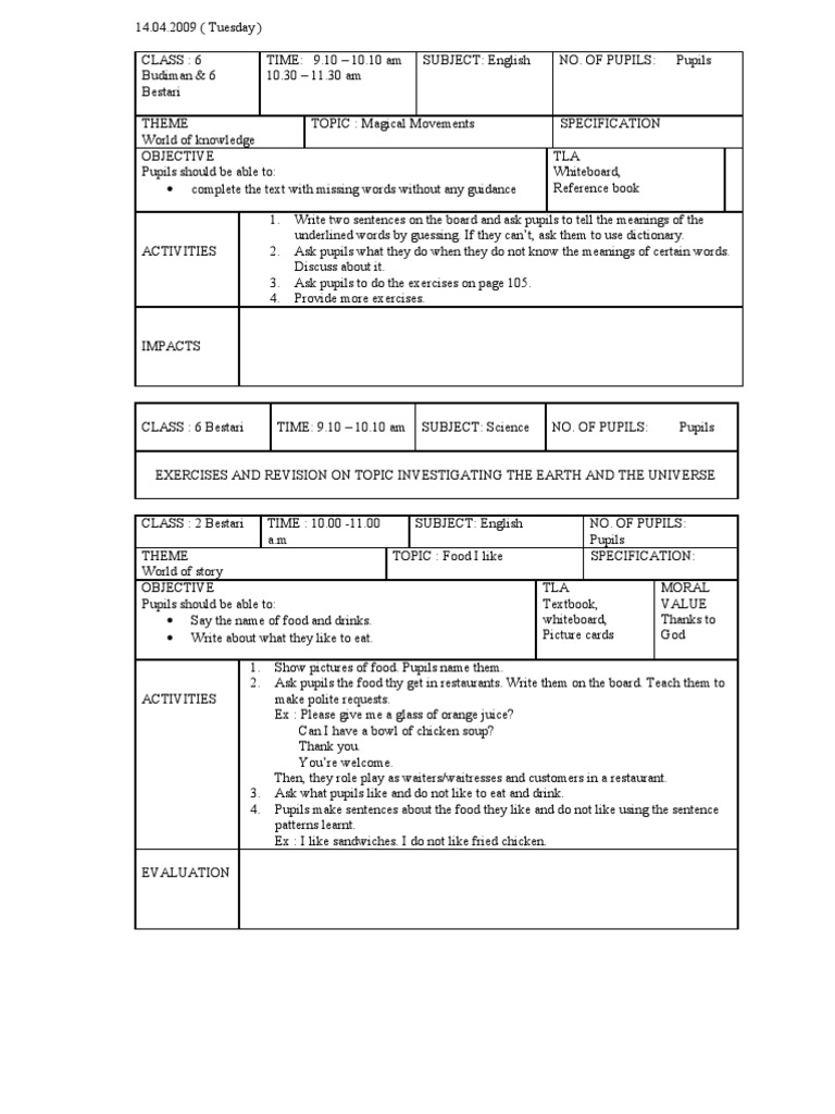 Lesson Plan | PDF | Punctuation | Subject (Grammar)