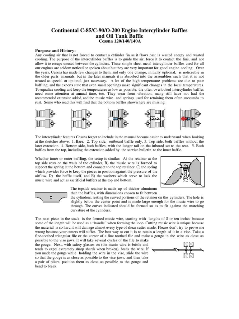 Continental C-85/C-90/O-200 Engine Intercylinder Baffles | PDF | Rivet ...