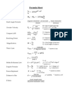 Formula Sheet Astronomy