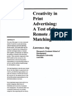 Creativity in Print Advertising: A Test Remote Associate Matching Model
