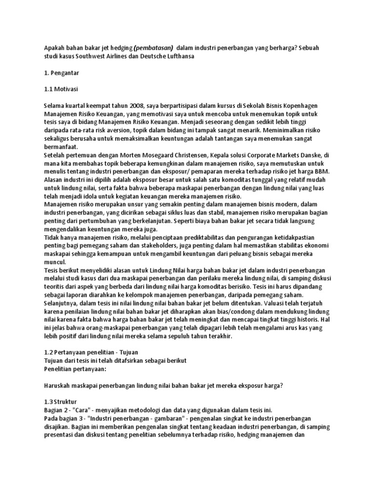 Apakah Bahan Bakar Jet Hedging Dalam Industri Penerbangan Yang Berharga