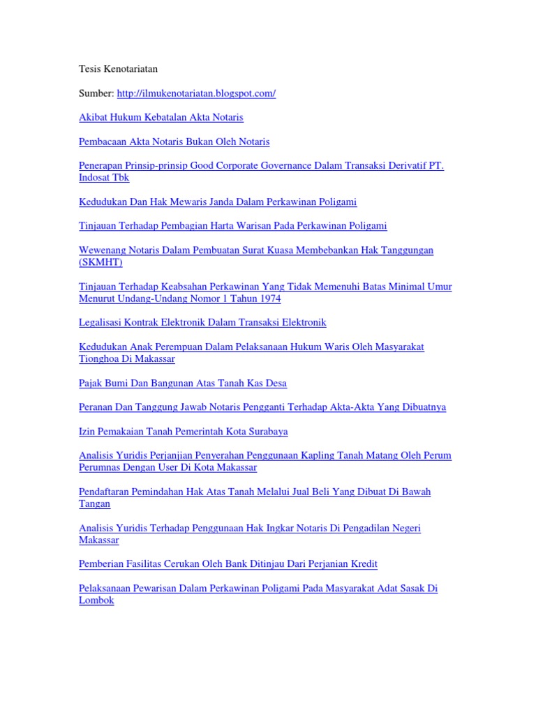 Tesis Kenotariatan