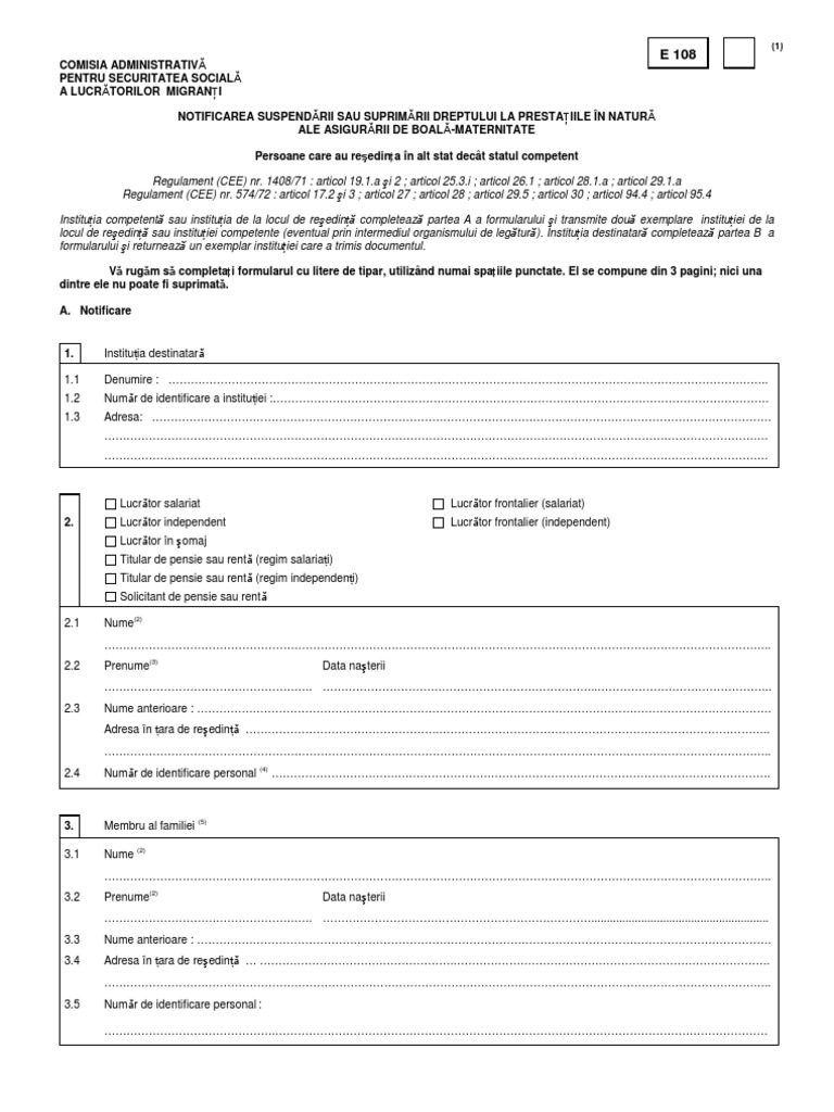 Formular E108 | PDF