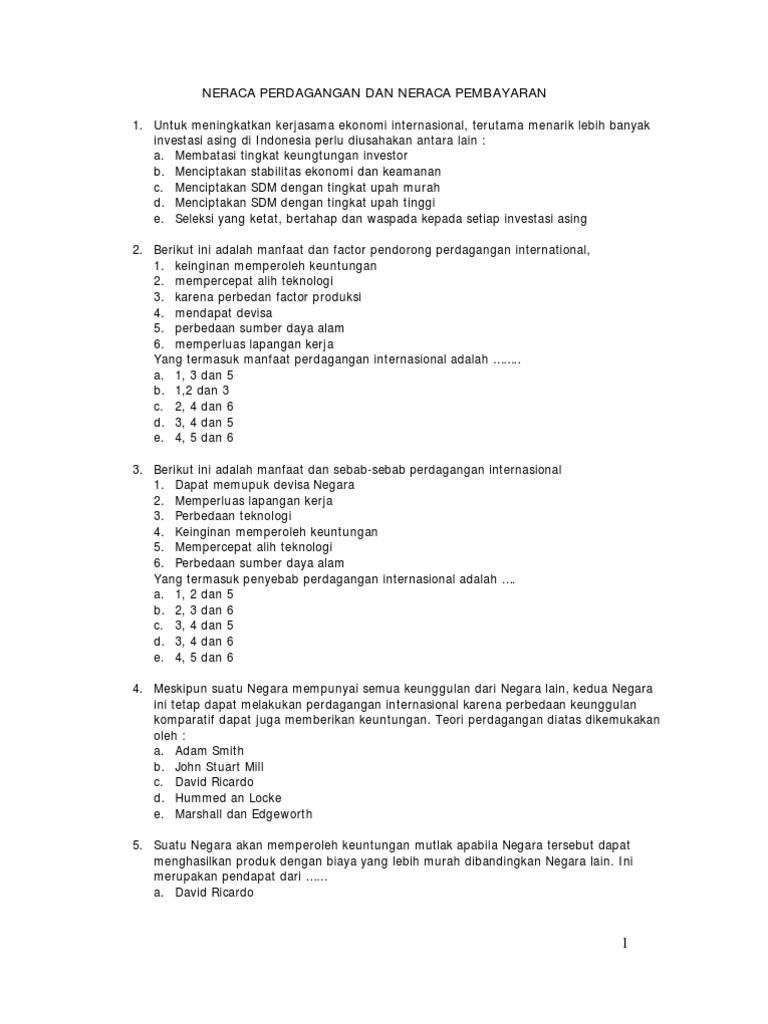 contoh soal essay ekonomi kelas 12