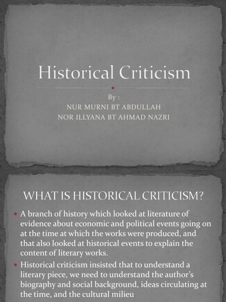 Historical Criticism Philosophical Science Science