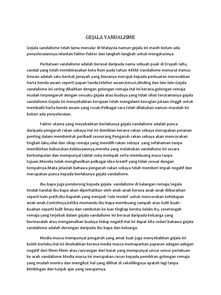 Gejala Vandalisme Pdf
