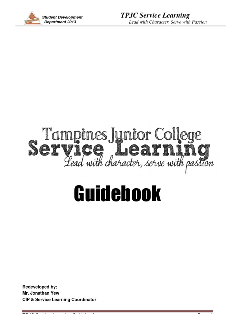 TPJC Service Learning Guidebook | PDF | Service Learning | Further ...
