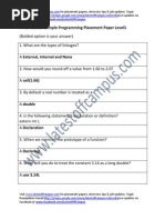 Sasken Sample Programming Placement Paper Level1