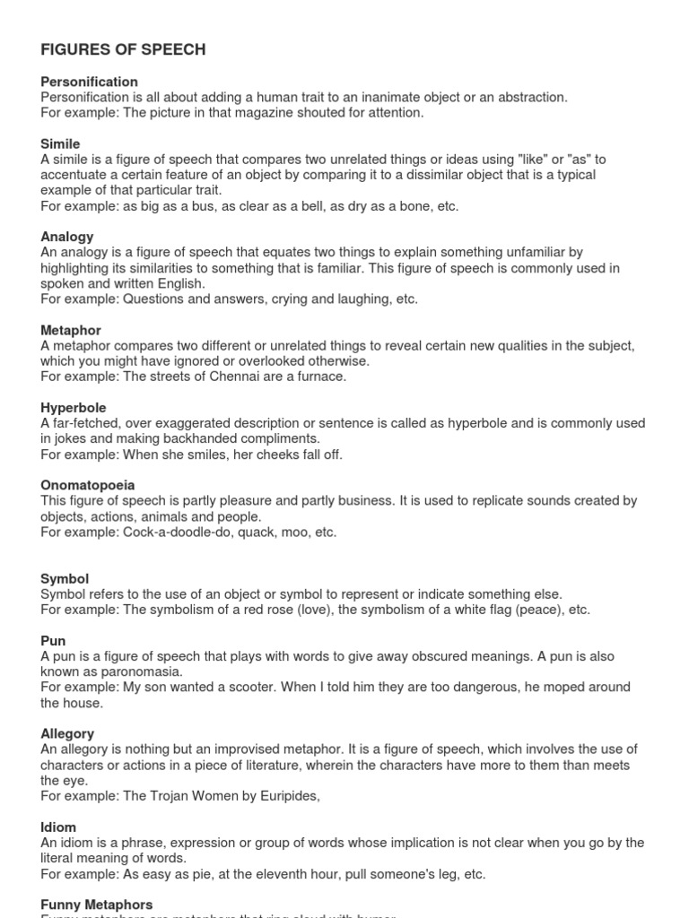 Figures of Speech | PDF | Idiom | Metaphor