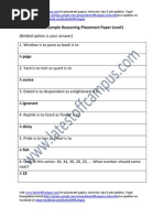 VeriFone Sample Reasoning Placement Paper Level1