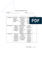 portfolio rubric 2013