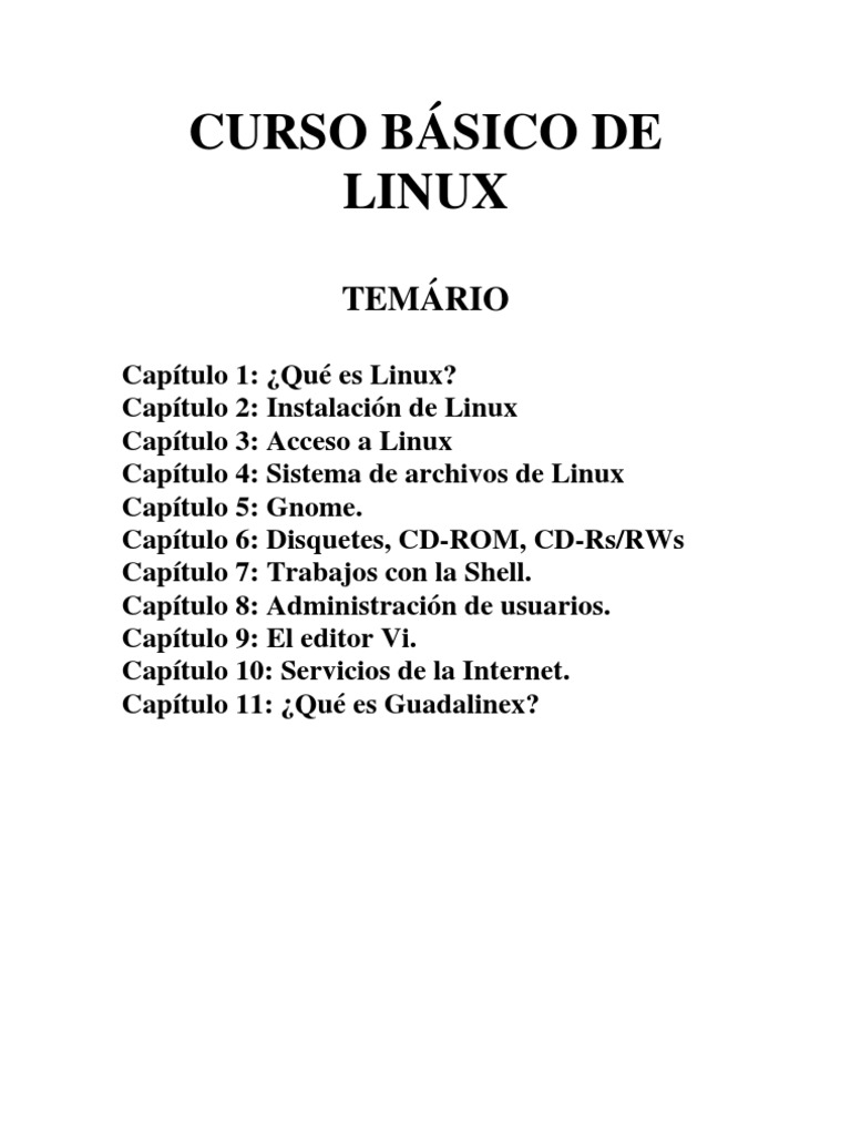 Curso Basico de Linux | PDF | Archivo de computadora | Distribución de ...