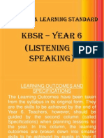 Content & Learning Standards KBSR Yr 6