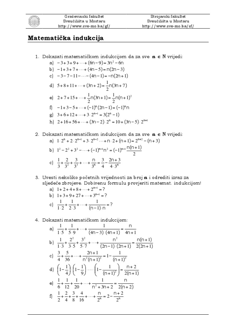 Matematicka Indukcija | PDF