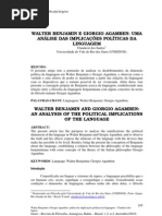 Walter Benjamin e Giorgio Agamben Uma Analise Das Implicac