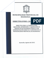 Directiva #001-2012-MPHA (Aprobado El 18-09-2012