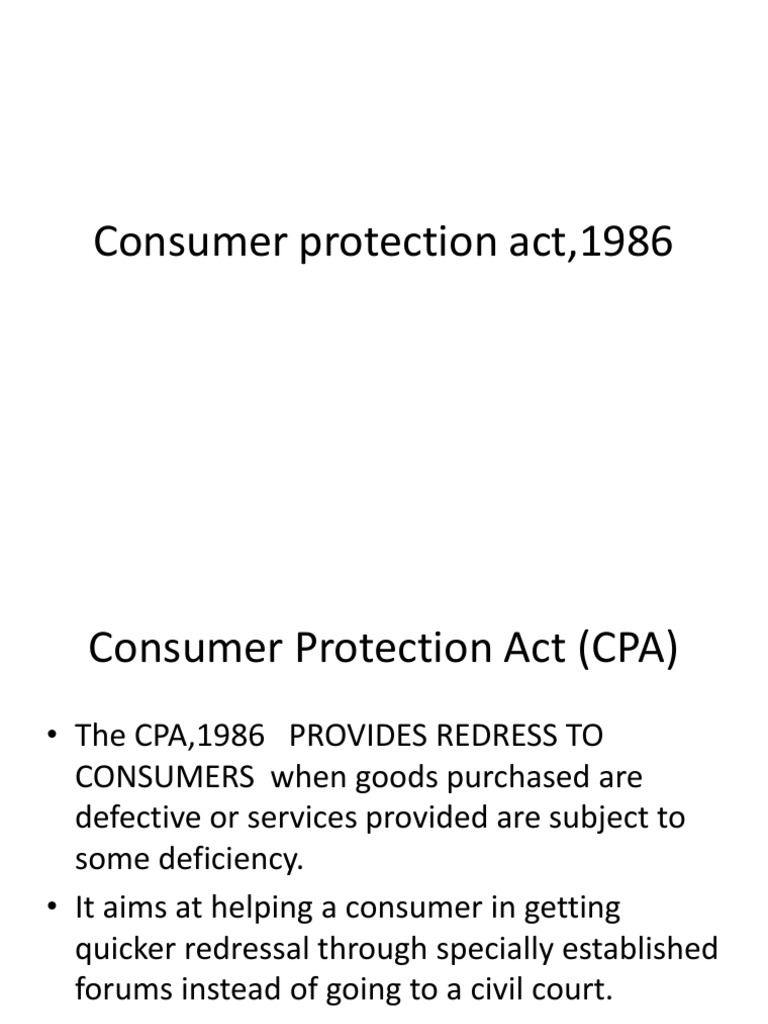 Consumer Protection Act PDF Consumer Protection Certified Public