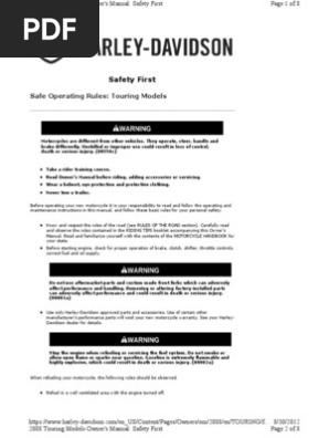 Harley 08 Street Glide Manual | PDF | Tire | Gasoline
