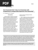 2011 - The Ornamenal Fish Trade - An Introduction With Perspectives for Responsible Aquarium Fish Ownership
