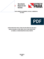 2012 - Ações previstas para a área de influência da UHE Belo Monte segundo o PDRS Xingu, Plano Diretor de Altamira e Condicionantes de Belo Monte